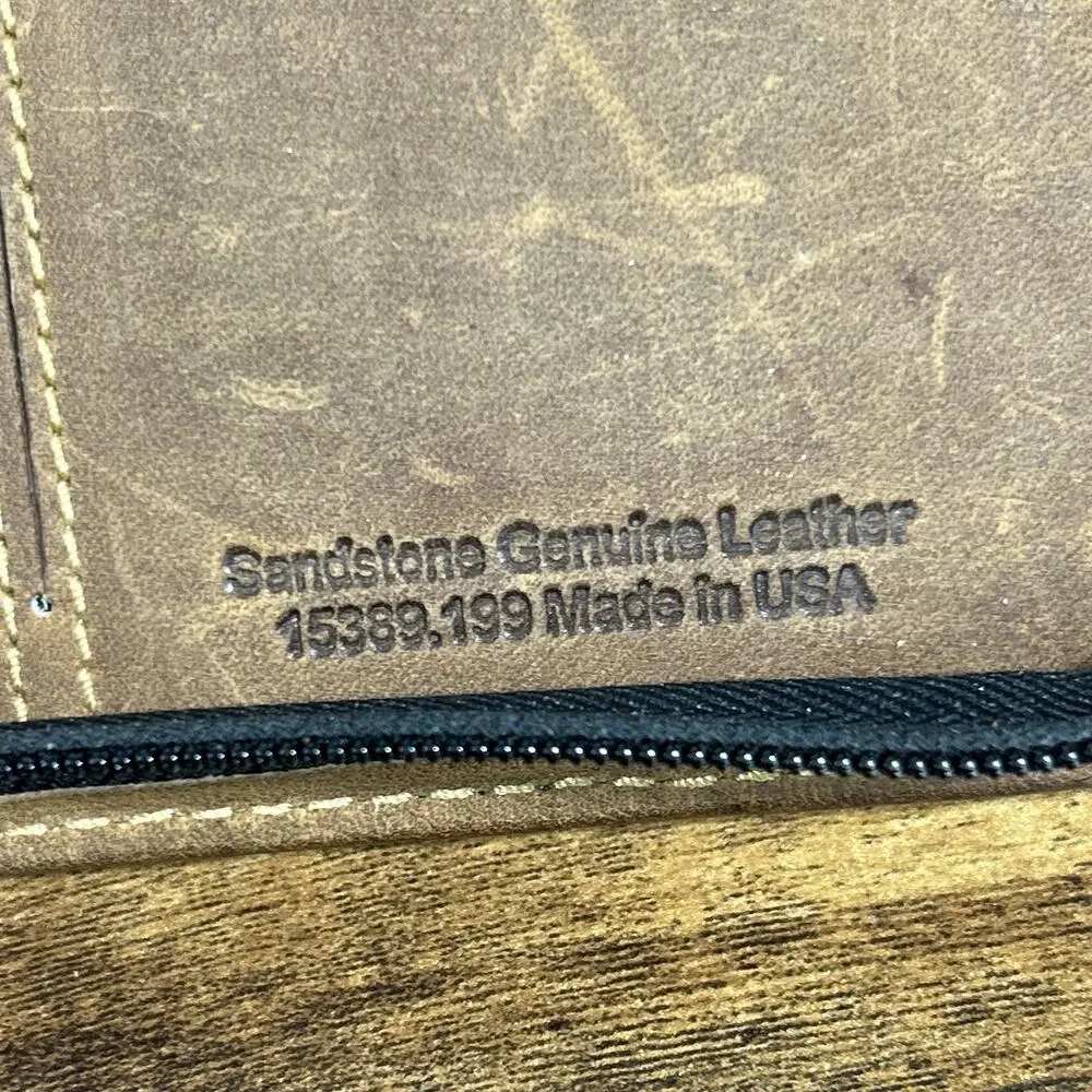 Vintage Franklin Covey 6 Ring Full Grain Leather Classic Brown Zip Planner USA